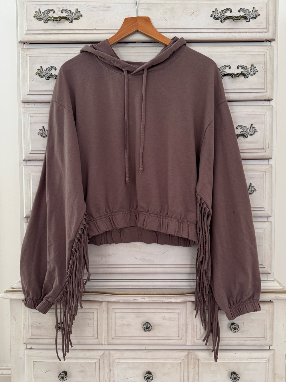 Brown Cotton Fringe Festival Sweatshirt